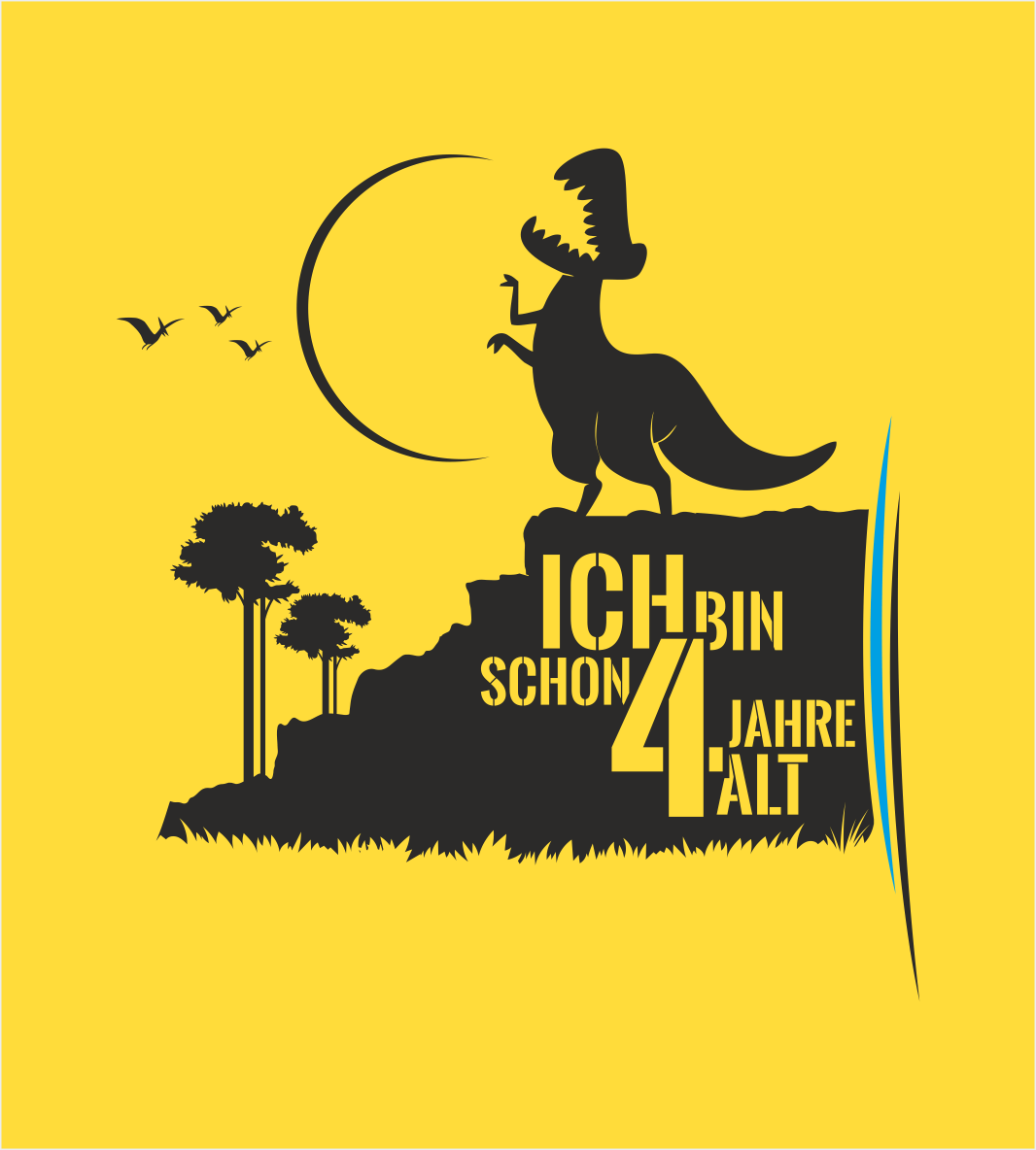 Dino Shirt 4 Jahre Gelb Zoom