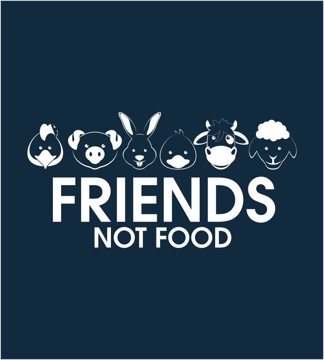 Vegan Shirt Navy Aufdruck Weiß Zoom